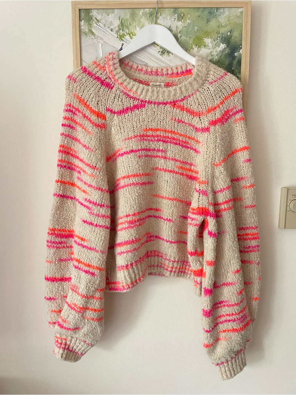Anthropologie Pilcro Wool Blend Balloon-Sleeve Crew-Neck Sweater Small